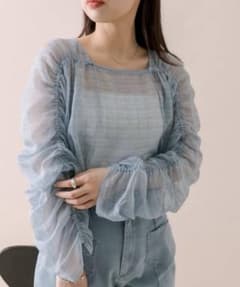 mline シアーギャザーチェックブラウスのサムネイル