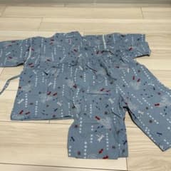 ミキハウス 水色 金魚トンボ柄 甚平 140上下セットのサムネイル