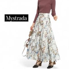 美品★マイストラーダ★レースプリントティーアードスカート★ロングスカート★花柄