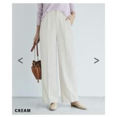 いちご様専用　センタープレスワイドパンツ　XSクリームのサムネイル