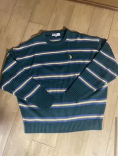 U.S. POLO ASSN. グリーンストライプニット Sのサムネイル