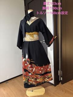 彩　着物リメイク♪ 化繊黒留袖からタックワンピース❣️のサムネイル