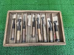 木工用 鑿 ノミ 8本セット 木箱入りのサムネイル