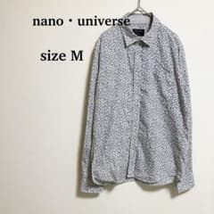 나노 유니버스 ♦︎긴팔 셔츠 M 작은 꽃 무늬 총 무늬 코튼 100 % 남성