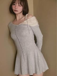 andmary Helen knit flare mini dress - メルカリ