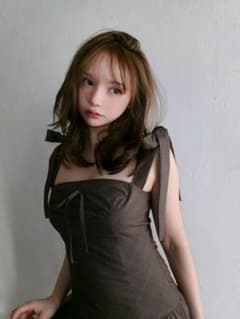 【正規品】ANDMARY Rojina ribbon dress brownのサムネイル