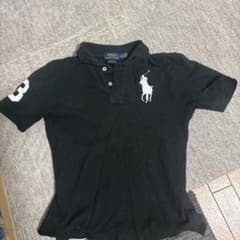 Polo Ralph Lauren ビッグポニー ポロシャツ 黒 小さめ - メルカリ