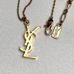 極美品】YSL ネックレス カサンドラロゴ ロゴ刻印 ゴールド 