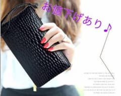 最終値下げ★可愛い バックインバック ポーチ クラッチバッグ 化粧ポーチ 黒のサムネイル