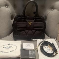 ⭐️PRADA ブラック リボンキルティングバック ショルダーバッグ 