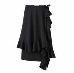 UNIQLO×JW Andersonフリルブラックラップスカートのサムネイル