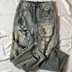 mnml BAGGY DENIM バギー デニム ダメージ 32 - メルカリ