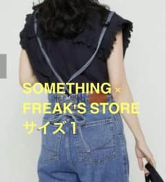 SOMETHIN G デニム ワイドレッグサロペット Sサイズのサムネイル