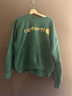 Carhartt 緑色 ロゴ入り トレーナーのサムネイル