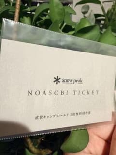 スノーピーク 野遊びチケット キャンプフィールド１泊無料券のサムネイル