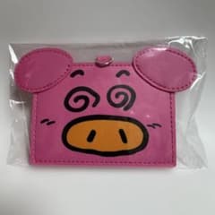 ブタメン 合皮カードケース ピンクのサムネイル