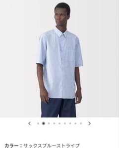 <CURATELINE 様>MUJI Labo ポプリン比翼半袖シャツ メンズSのサムネイル