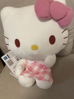 新品未使用　ハローキティ LLぬいぐるみ ピンクチェックVer.