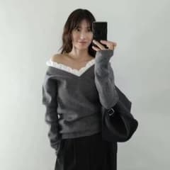 CLANE 2WAY FRILL V NECK KNIT TOPS - メルカリ