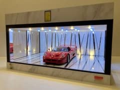 1/18展示2〜3台可・白大理石&ミラー・ディスプレーBOX /ネオジオラマ