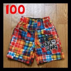 ハーフパンツ　水着　派手かわ　チェック　100のサムネイル