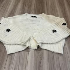 Heather ヘザー　ニットカーディガン　花柄　アイボリー　しまむら　シーイン
