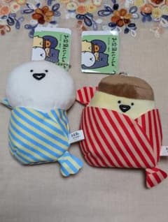 문구 씨와 함께 사탕에 싸여 봉제 인형 문구 씨 × 푸딩 씨