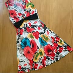 今週限定！値下げ パープルレイン☆リゾート 南国風 フラワー 美ライン ワンピのサムネイル