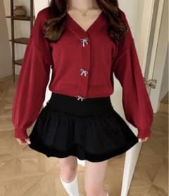 グレイル♡grl ビジューリボンボタンニットカーディガンのサムネイル