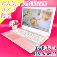 Windows11‼️薄型ノートパソコン✨第8世代✨️大容量1TBカメラ