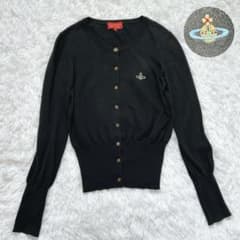 希少✨ヴィヴィアンウエストウッド オーブ刺繍 カーディガン 黒 XS