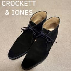 【美品】CROCKETT&JONES TETBURY ブラックスエード 5.5E
