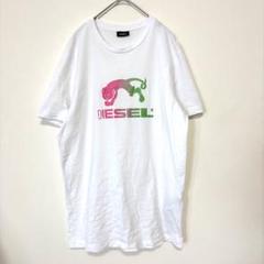 C935【希少XLサイズ】ディーゼル　メタリックロゴ　半袖　Tシャツ　ホワイト DIESEL ディーゼル Tシャツ メンズ T DIEGER G10 XLサイズ
