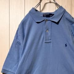 美品 Polo Ralph Lauren 半袖 水色 刺繍ロゴ L ポロシャツのサムネイル