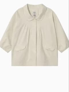 ROUNDED COLLAR COTTON JACKET, BEIGEのサムネイル