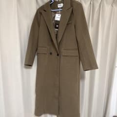 New style ダブルボタン ロングコート ブラウンのサムネイル