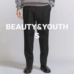 未使用 BEAUTY&YOUTH テーパードパンツ 【S】 1タック ブラックのサムネイル