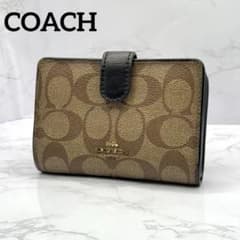 COACH Corner Zip Wallet Signature PVC
