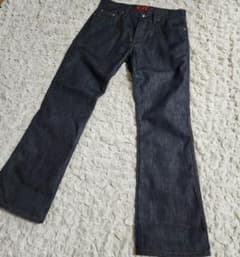 【美品/W34】ヒューゴボス 赤タグ 濃紺 フレア デニムパンツ インディゴ