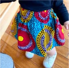ベビー ハンドメイド 夏服 スカート アフリカプリント生地 アフリカンスカートのサムネイル