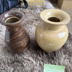 円館工芸社　美圓　木製製花瓶 ブラウン・クリーム 2個セット 円館工芸社 美圓 木製製花瓶 ブラウン・クリーム 2個セット - メルカリ