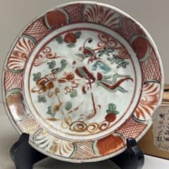 中国明時代　古染付　中皿　木箱付　タサオ　w14.8㎝　東S8-0710☆2F 中国明時代 呉州赤絵大皿 木箱付 直径約22㎝ 東Y8-1005☆2Fタサコ