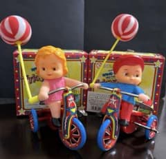 昭和レトロ 牛 ソフビ 三輪車 ぜんまい ブリキ 駄玩具 キャラクター 人形 ソフビフィギュア 三輪車 レトロホビー ※ゼンマイ不動