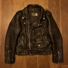 80s vintage レザーダブルライダースジャケット 古着 - メルカリ
