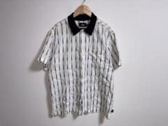 Stussy 刺繍ストライプ柄 半袖シャツ Lサイズのサムネイル