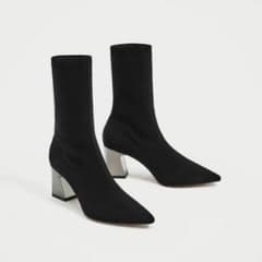 ZARA ハイヒール ソックスブーツ　レディースのサムネイル
