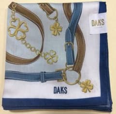 ③DAKS 닥스 대형 손수건 런치 크로스 스카프 네이비