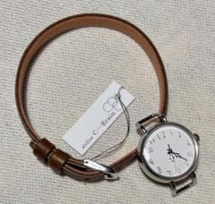 【中古】＜C-brain＞クラシック針＆黒猫柄+ベルト3本　オーダーメイド腕時計 C-Brain＞新品ベルト∔中古クラシック針＆黒猫柄（シルバー）文字盤