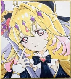 名探偵プリキュア！　キュアアルカナ・シャドウ　色紙　手描きのサムネイル
