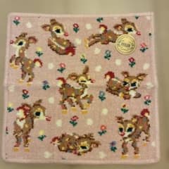 FEILER 鹿柄 タオルハンカチ ピンクのサムネイル